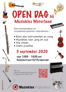open dag muziekles waterland september 2020
